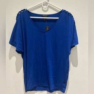 White House Black Market Royal Blue Short Sleeve Top